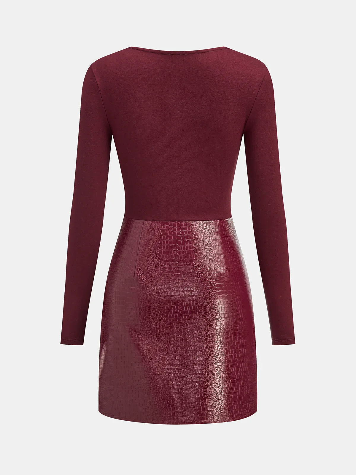 Faux Leather Paneled Knit Mini Dress