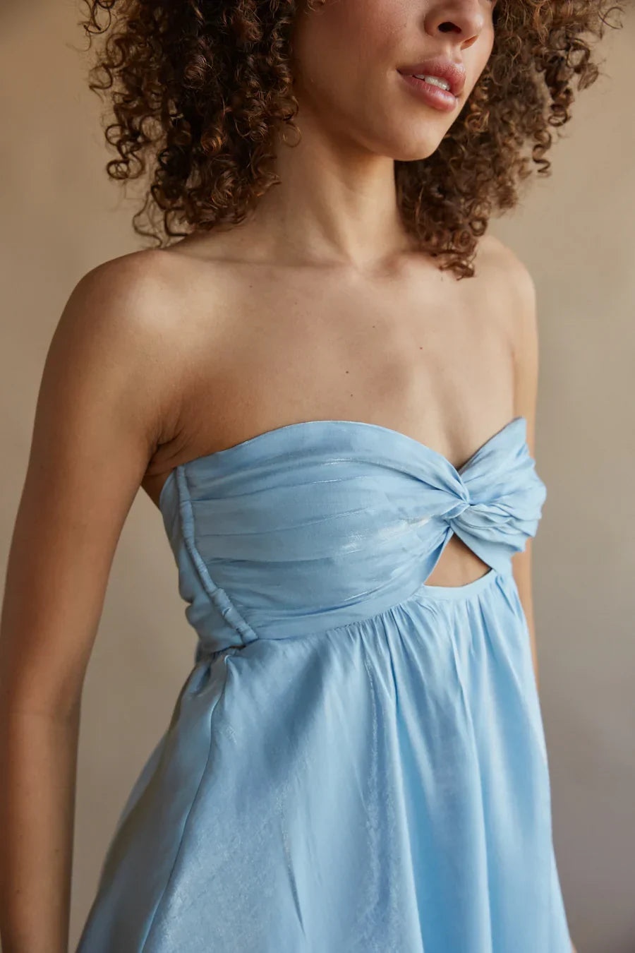 Gabby Strapless Twist Babydoll Dress