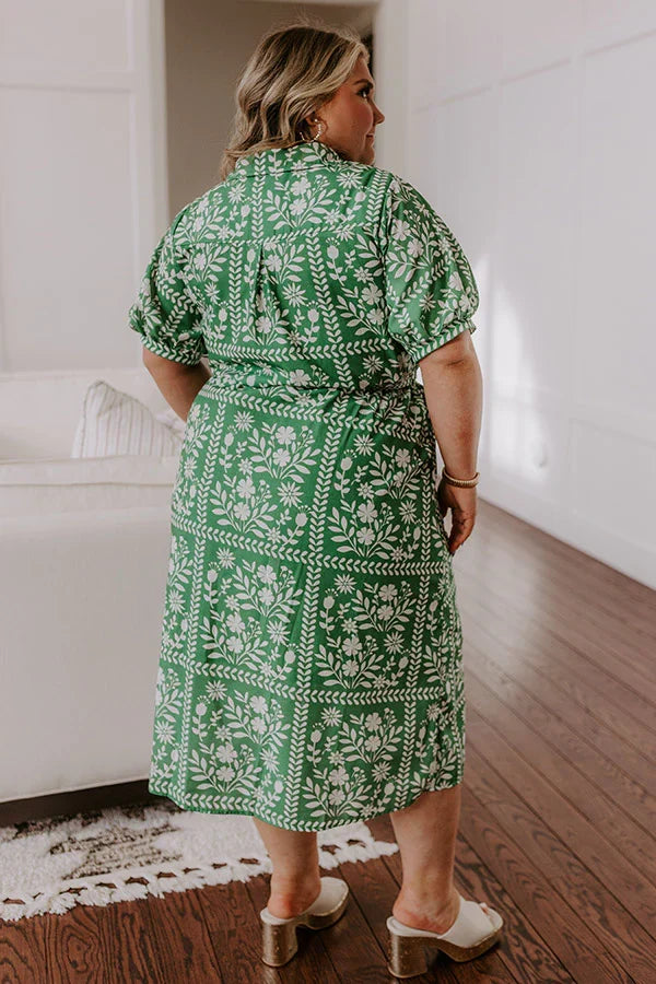 Patio Brunch Floral Midi Dress Curves