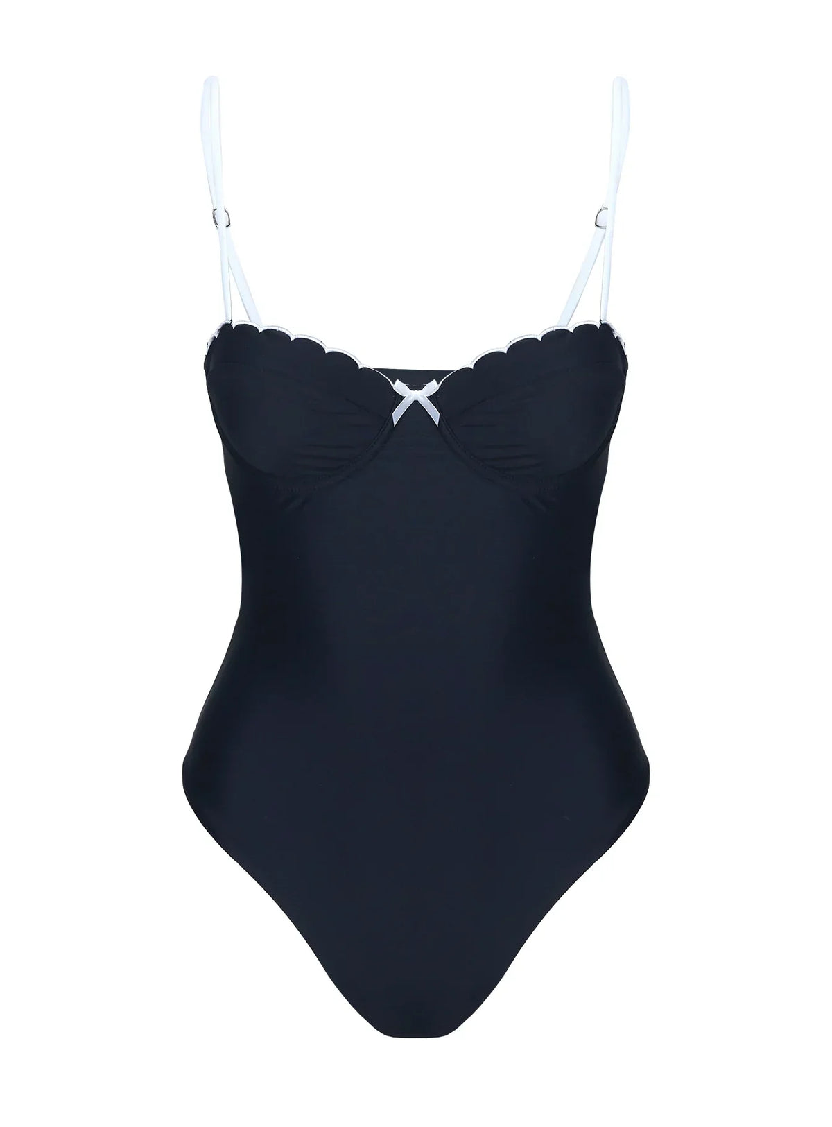 Claryssa Scallop One Piece Black