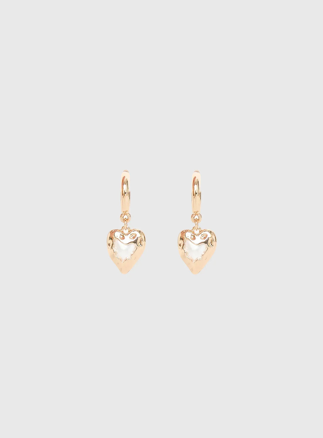 Live In Reality Heart Earrings Gold