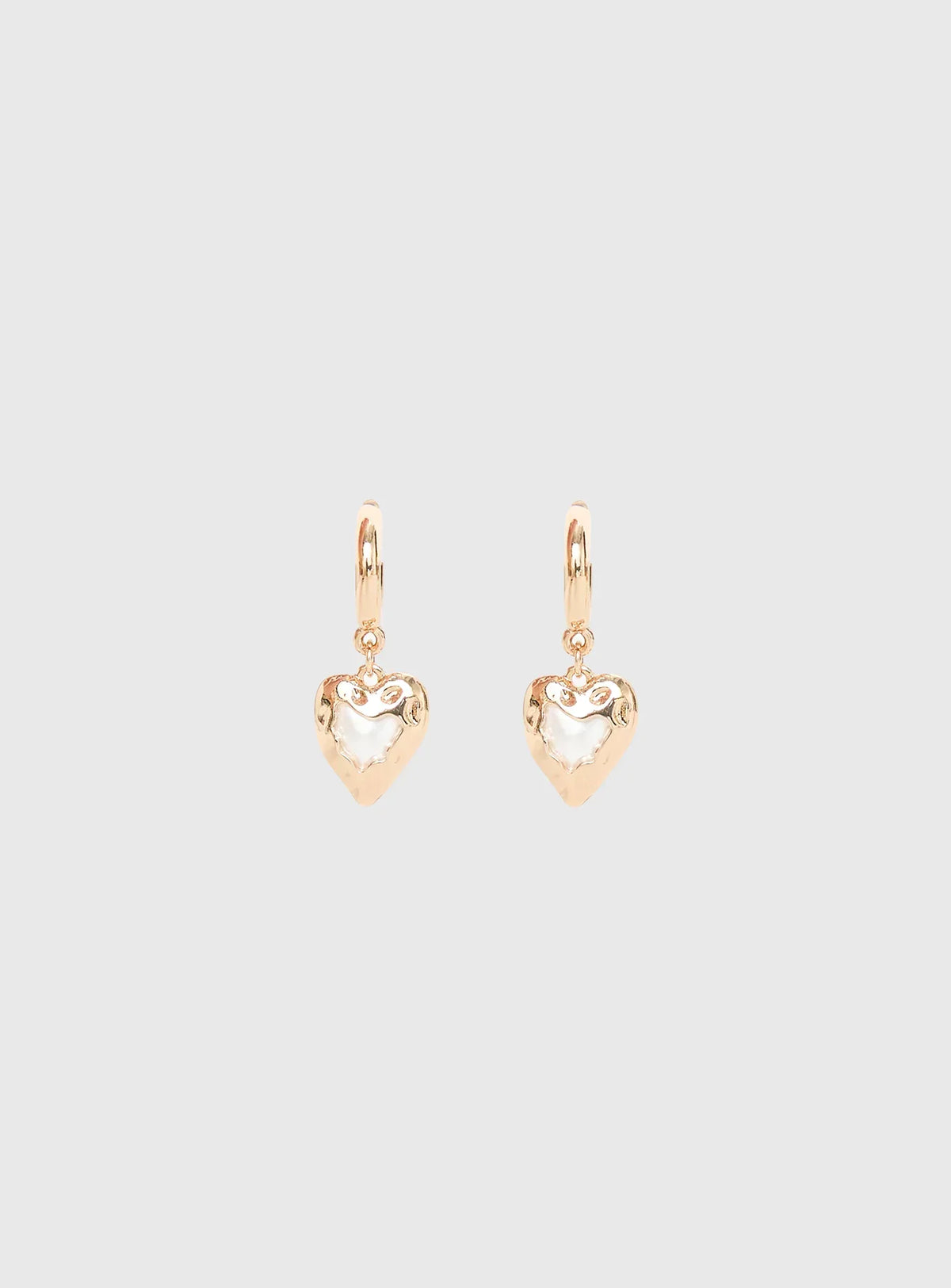 Live In Reality Heart Earrings Gold