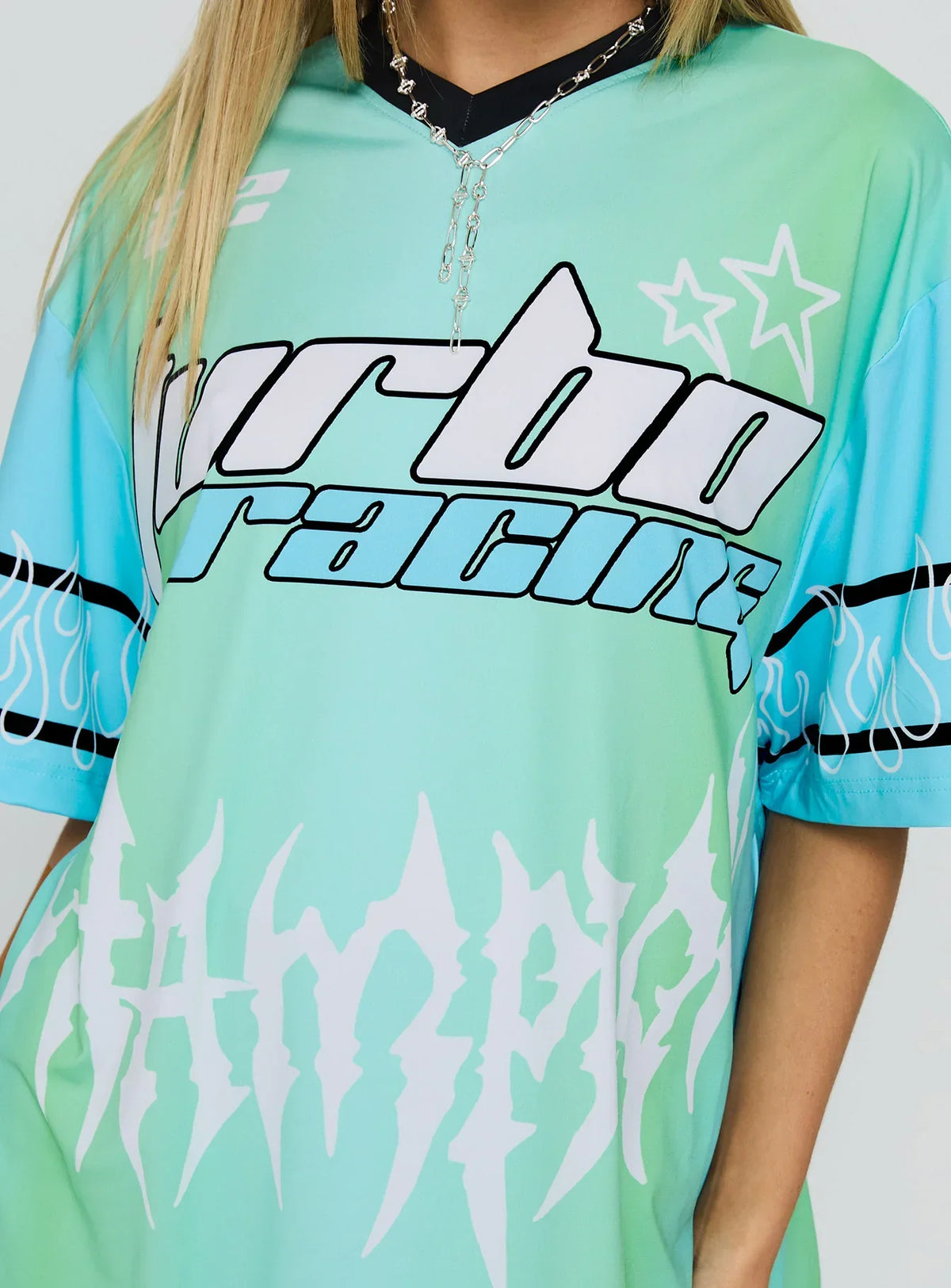 Turbo Champion Moto Jersey Top Blue / Green