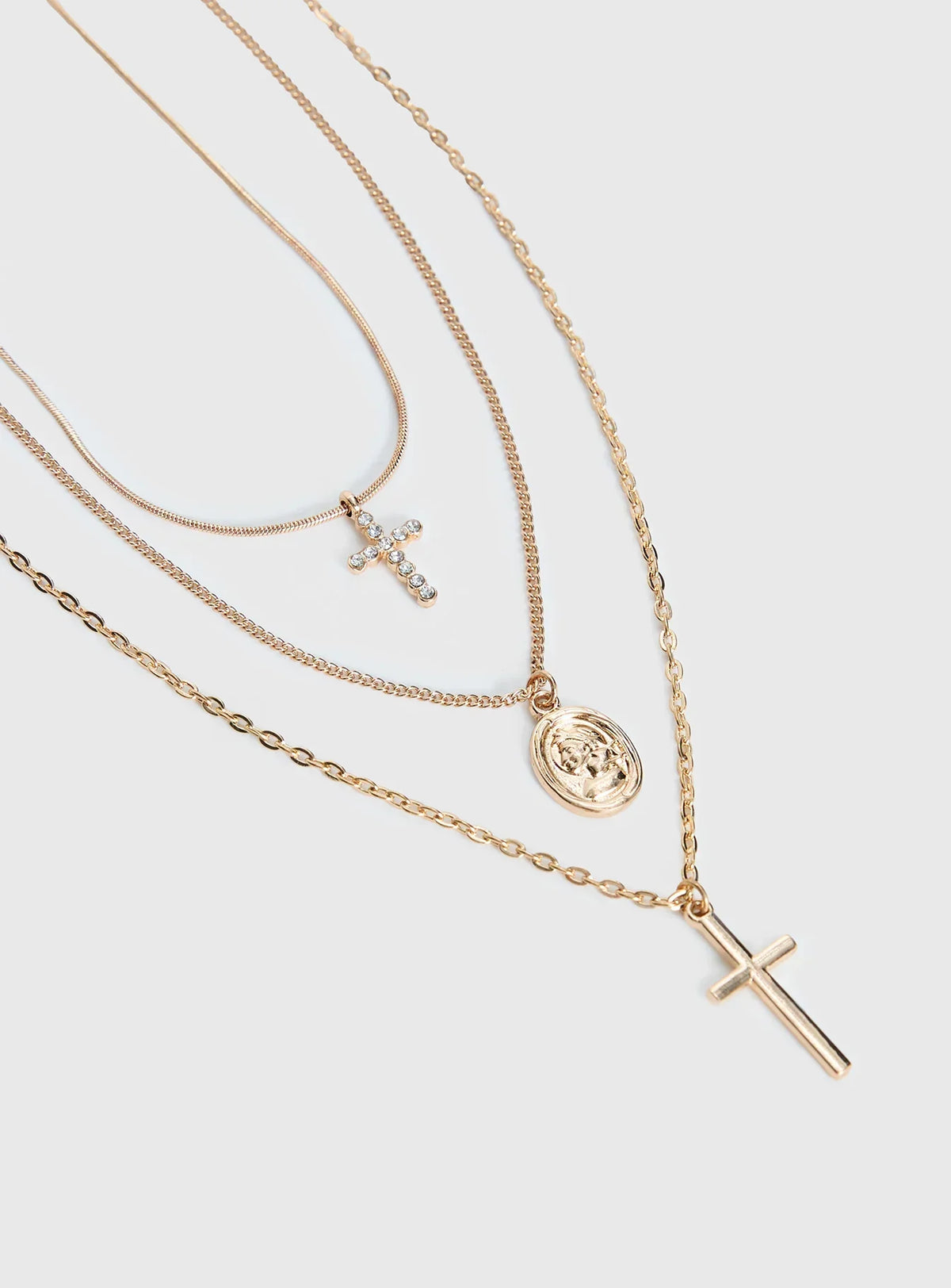 Broken Clocks Layered Necklace Gold