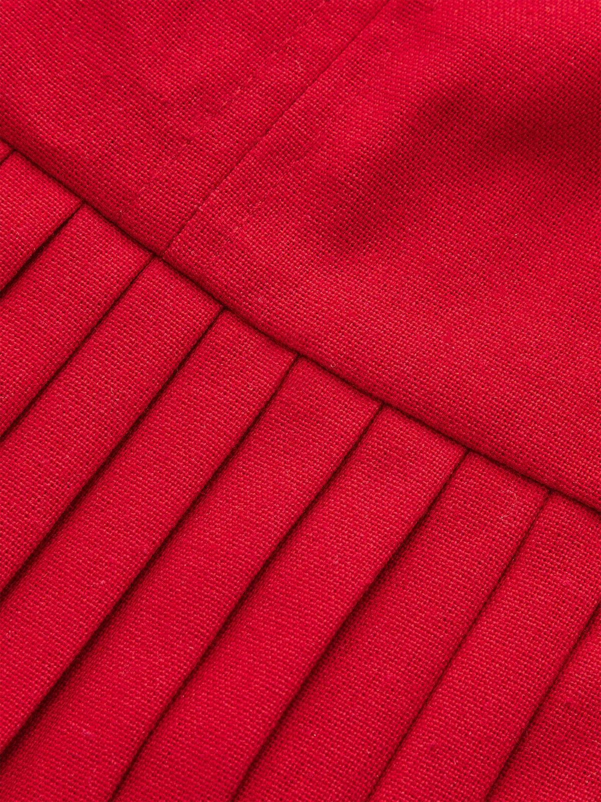 Shirt-Collar Pleated Dress with Belt