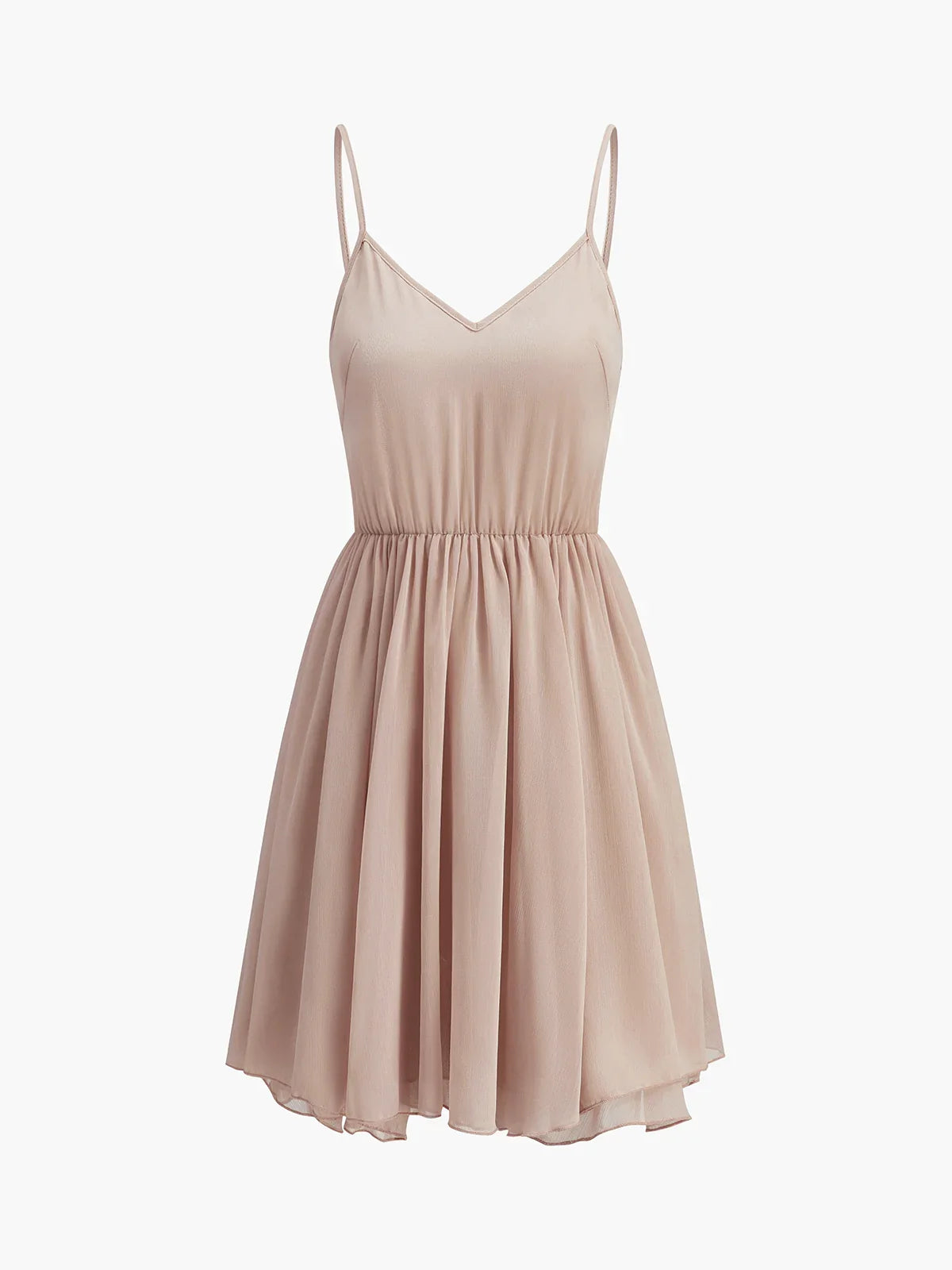 Semi-Sheer Chiffon Ruffle Dress With Outer Cape