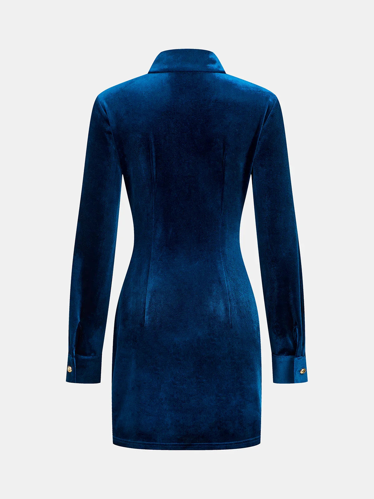 Ruched Velvet Shirt Dress