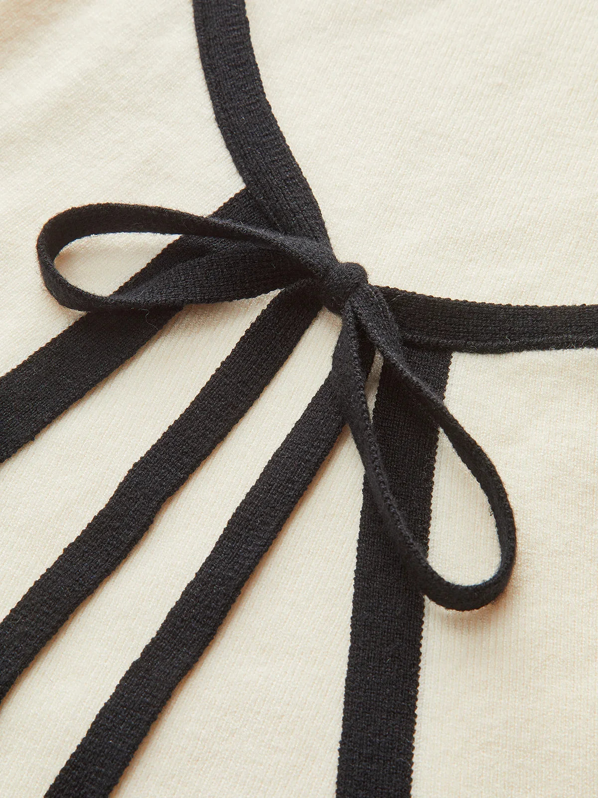 Contrast Trim Long Sleeve Sweater Dress