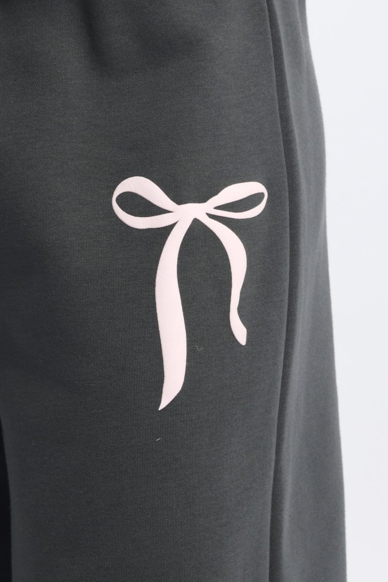 Grey Track Pants Wide Leg