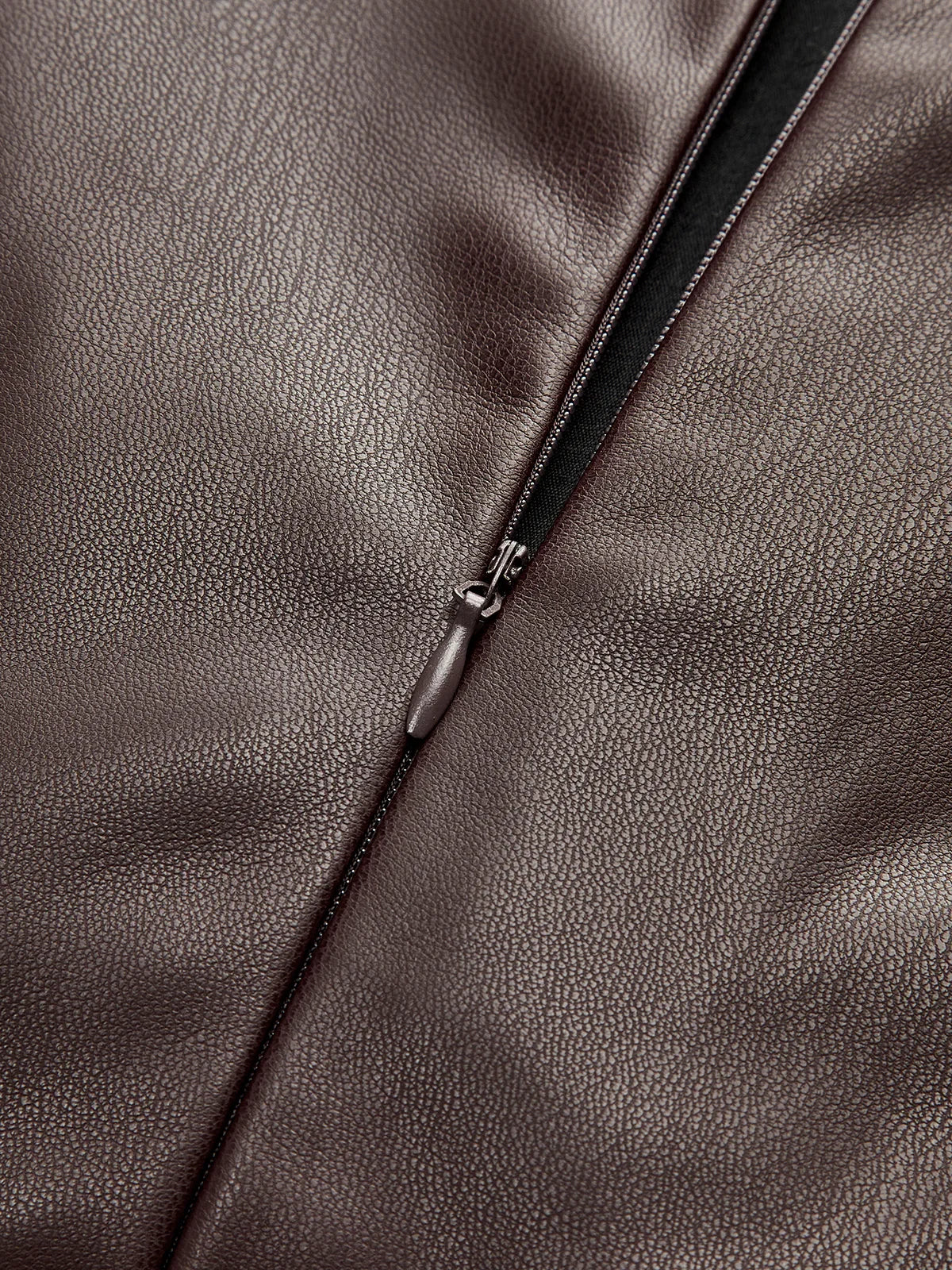 Faux Leather Waist Ruched Dress