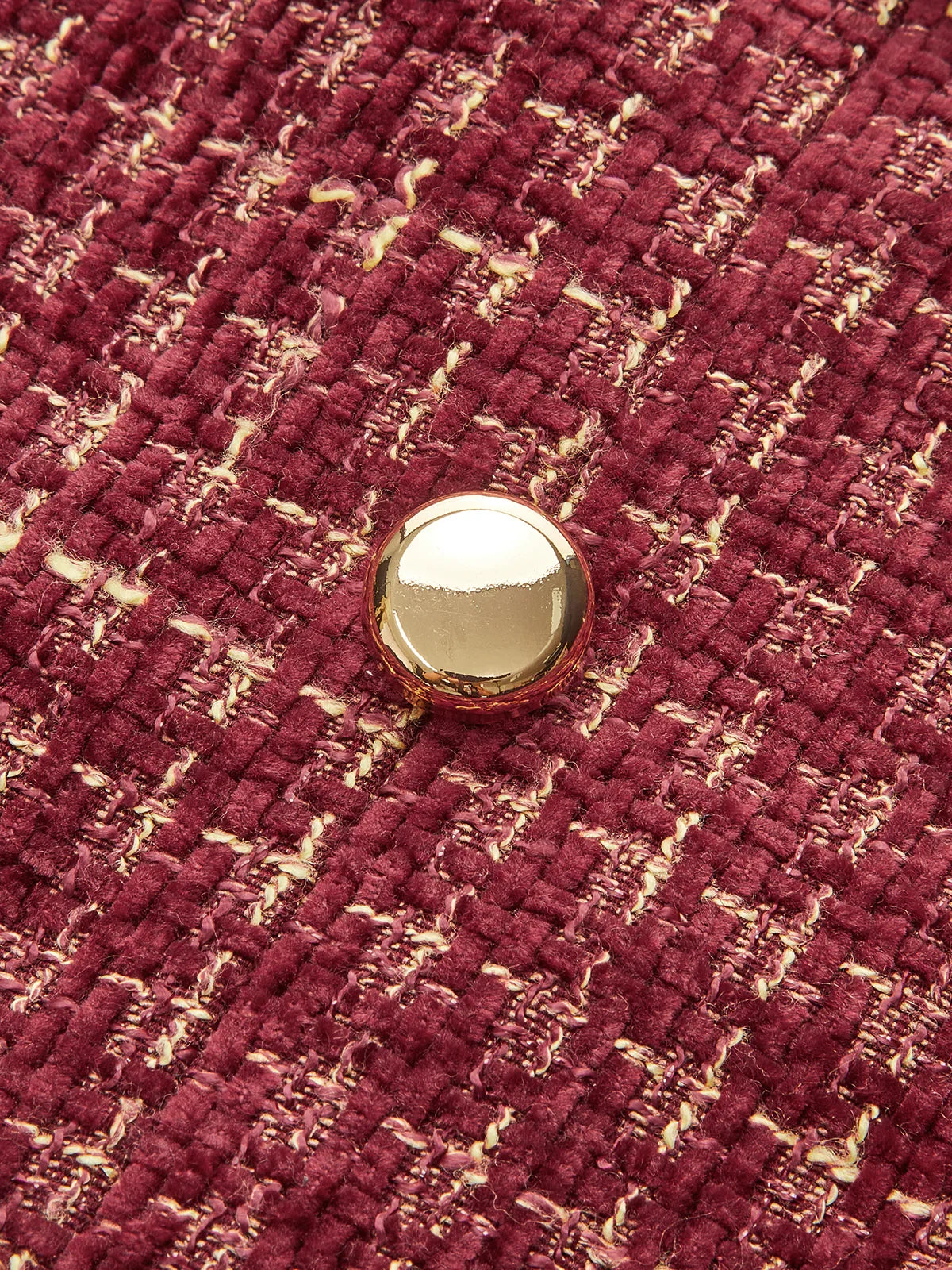 Metal Button Tweed Sleeveless Mini Dress