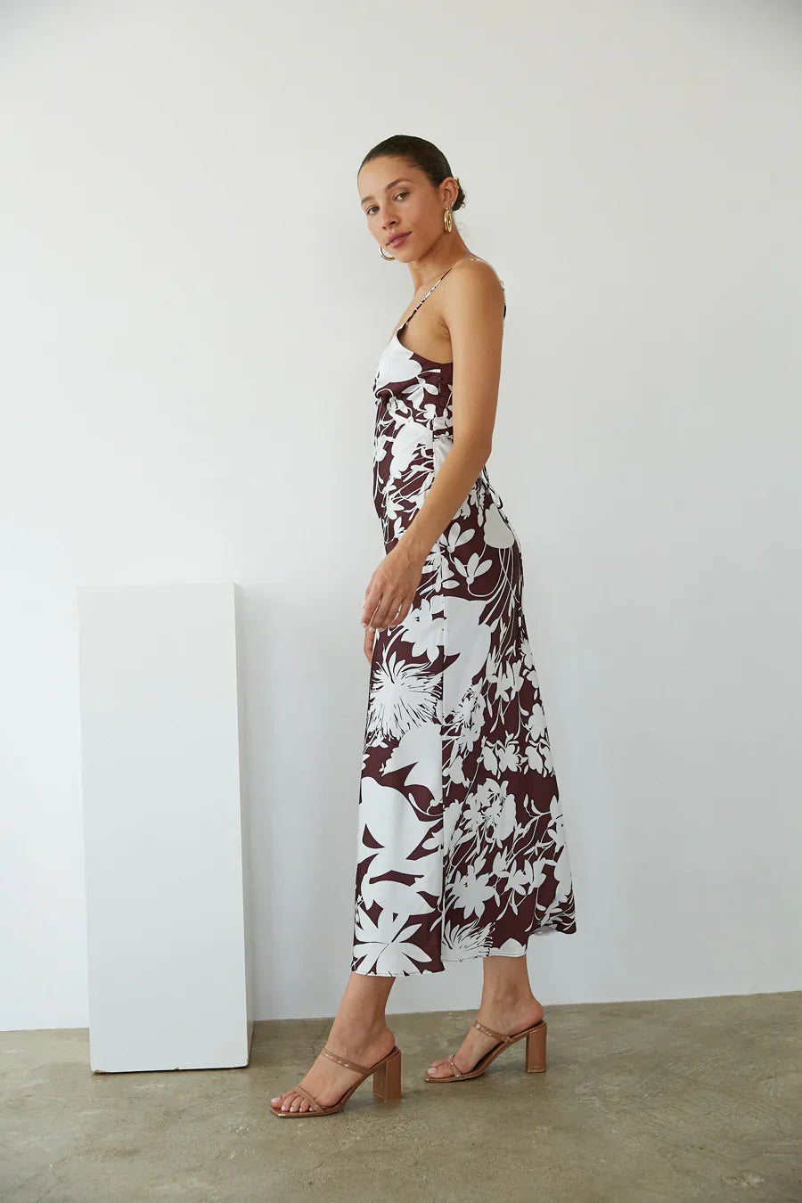 Leyla Floral Satin Maxi Dress