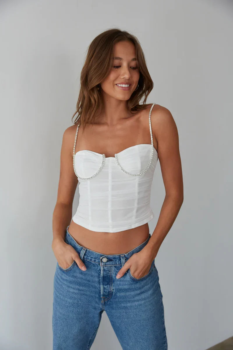 Vivianna Rhinestone Bustier Top