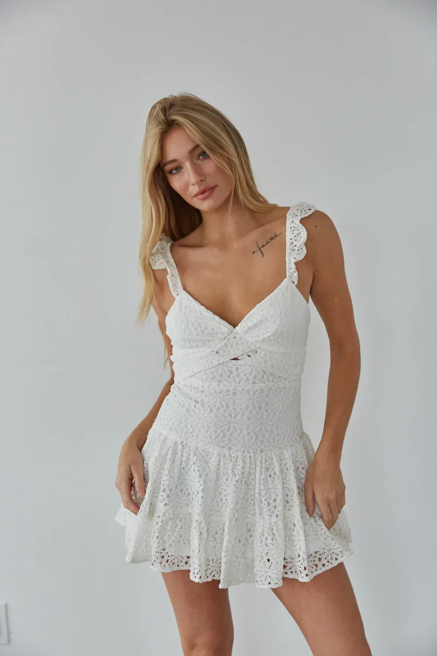 Liliana Eyelet Lace Mini Dress