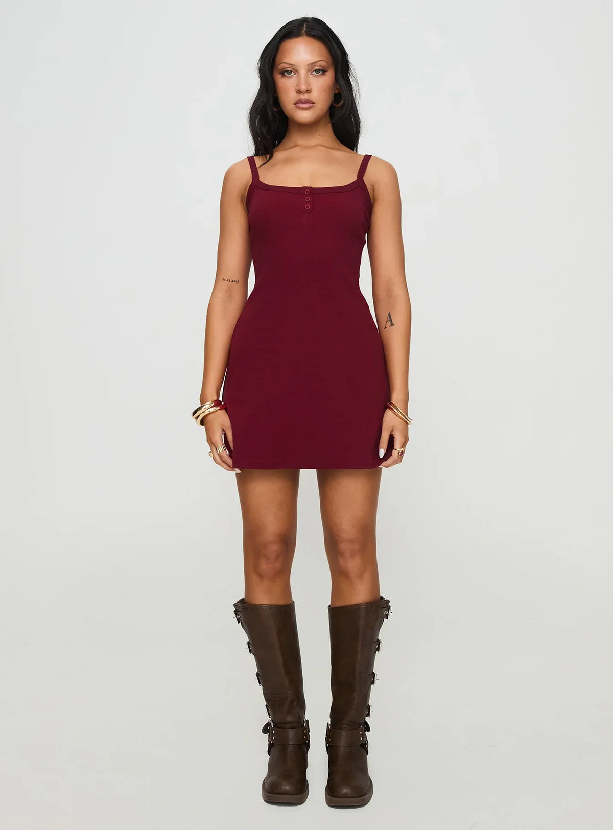 Baseline Rib Mini Dress Red
