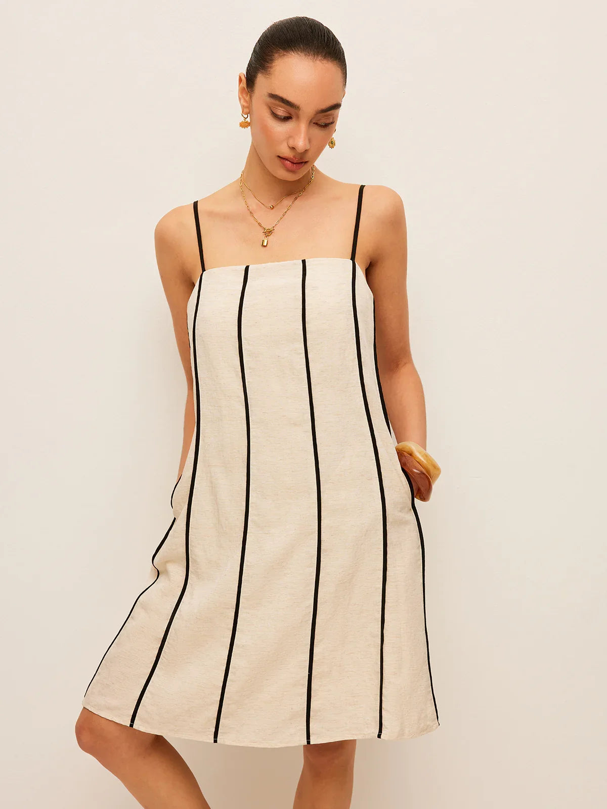 Cotton & Linen Striped Dress