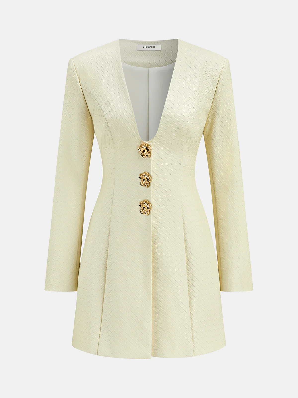 Floral Metal Button Faux Leather Mini Dress