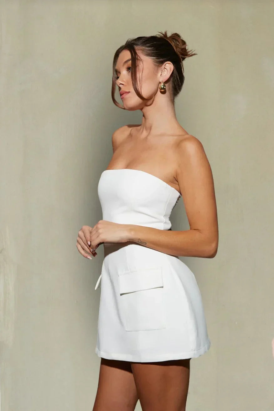 Margaret Strapless Romper Mini Dress