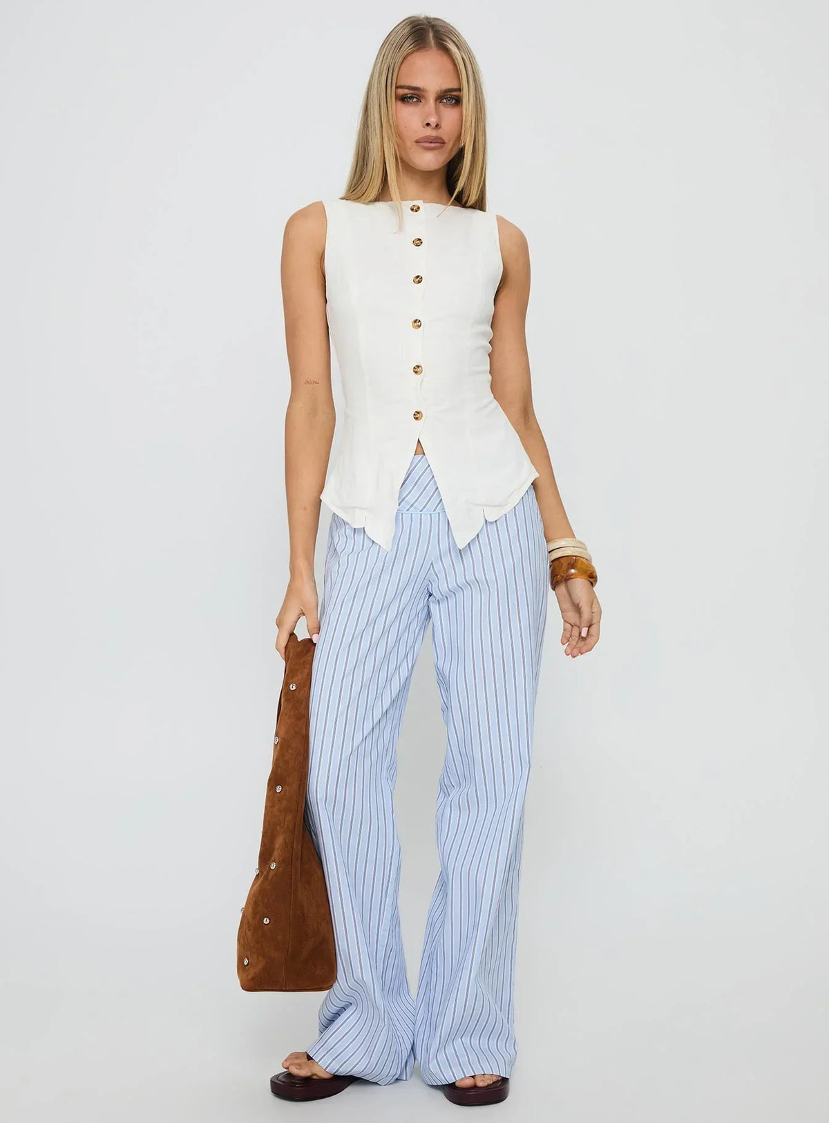 Dulcinea Longline Vest Top White