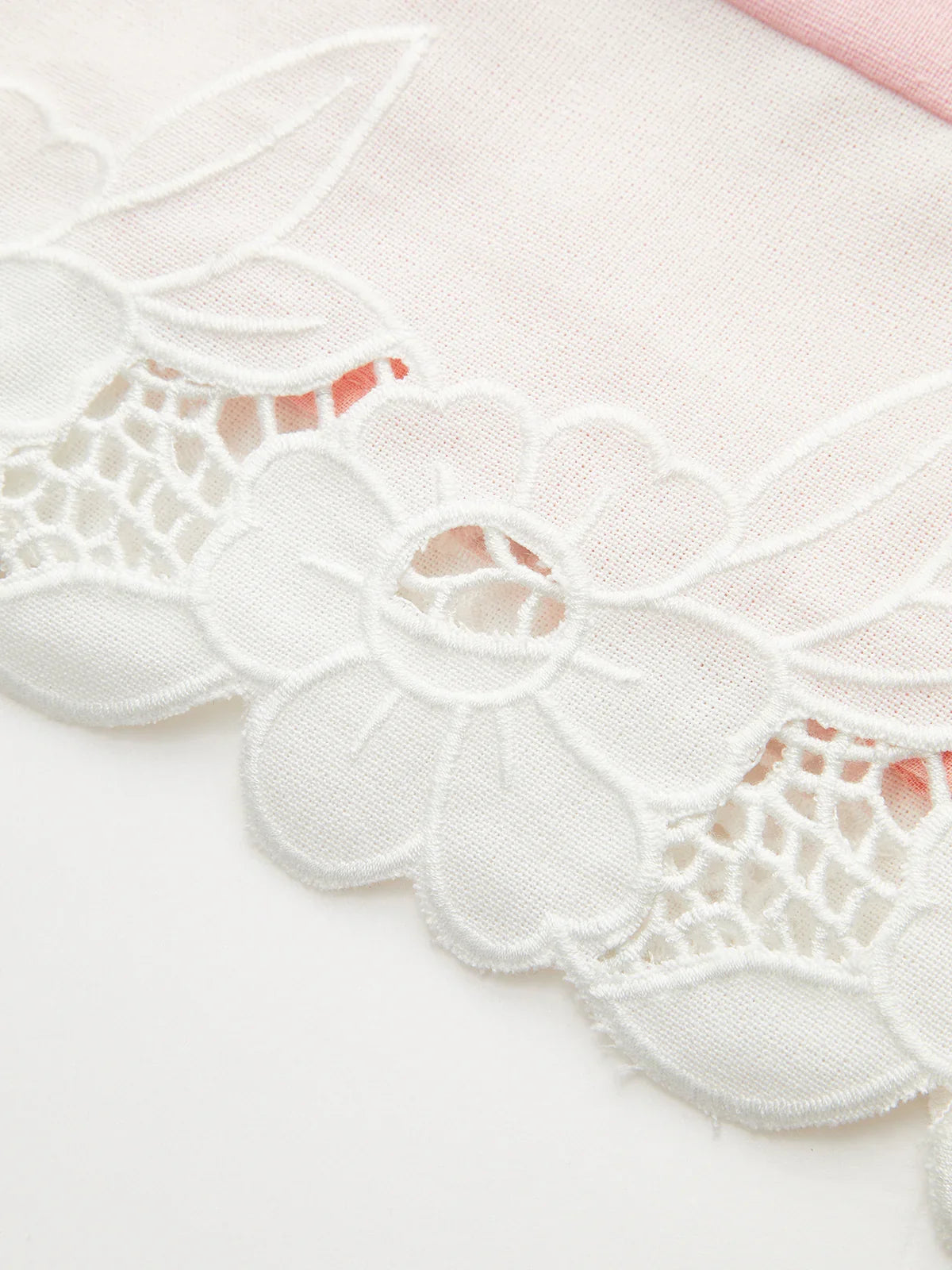 Linen & Cotton Embroidered Trim Mini Dress