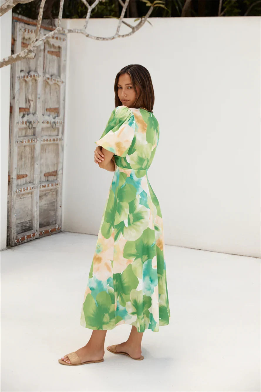 Jungle Adventure Maxi Dress Green