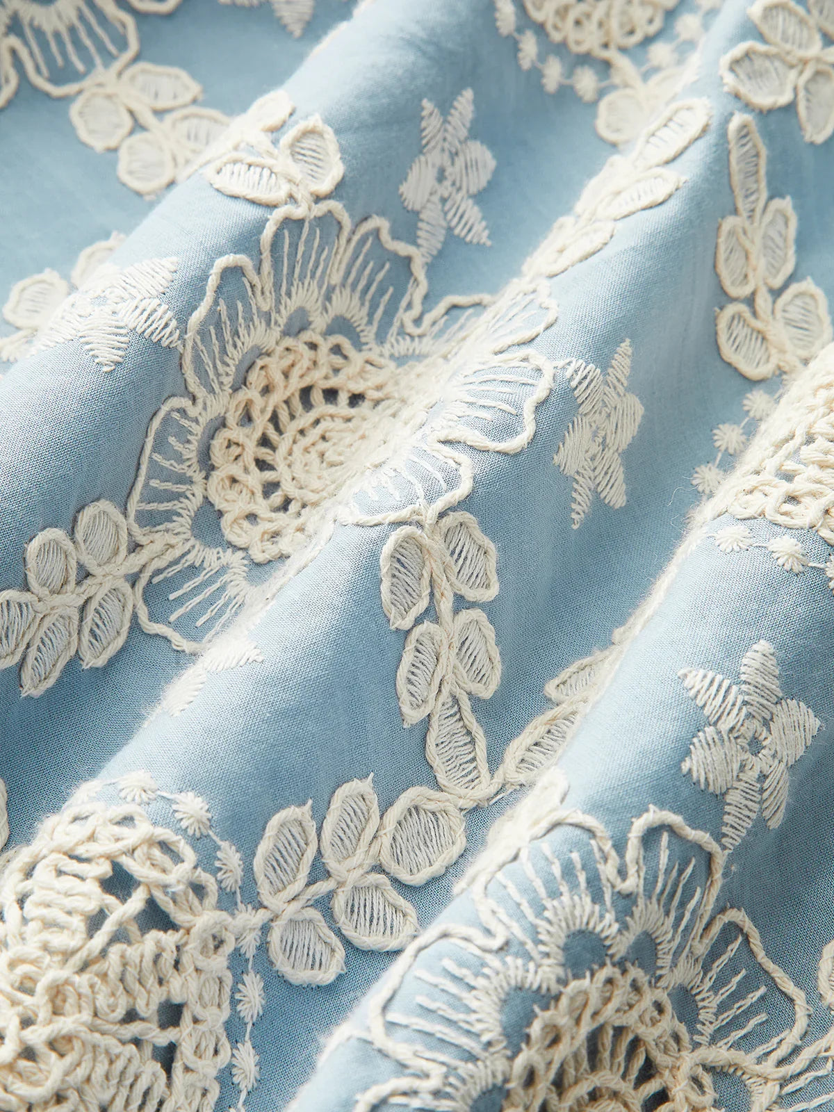 Embroidered Cotton Sleeveless Dress