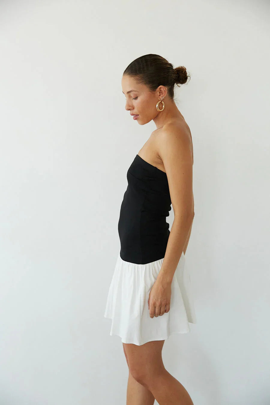 Anya Contrast Fit and Flare Mini Dress