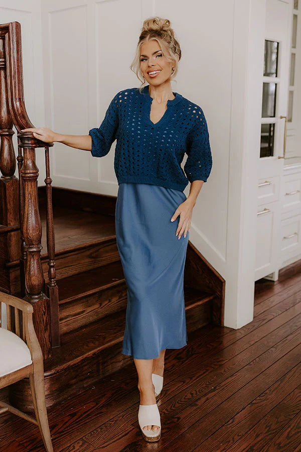 Bistro Cutie Satin Midi Dress Set