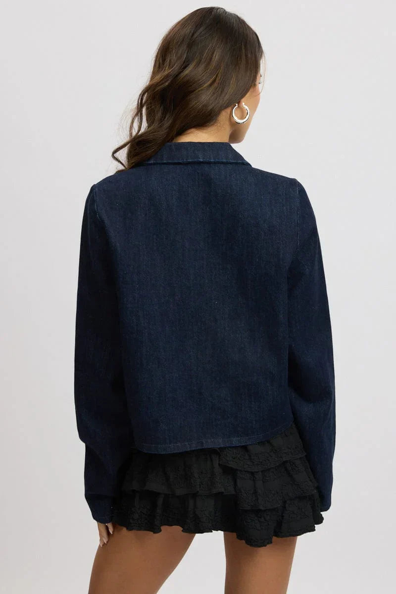 Denim Tie up Jacket Long Sleeve