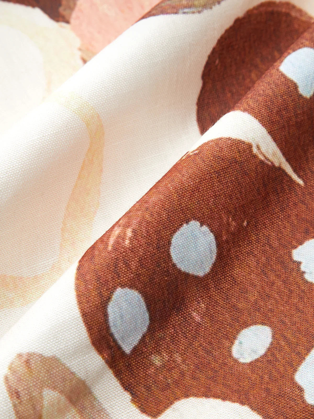 Asymmetric Neck Belted Print Dress