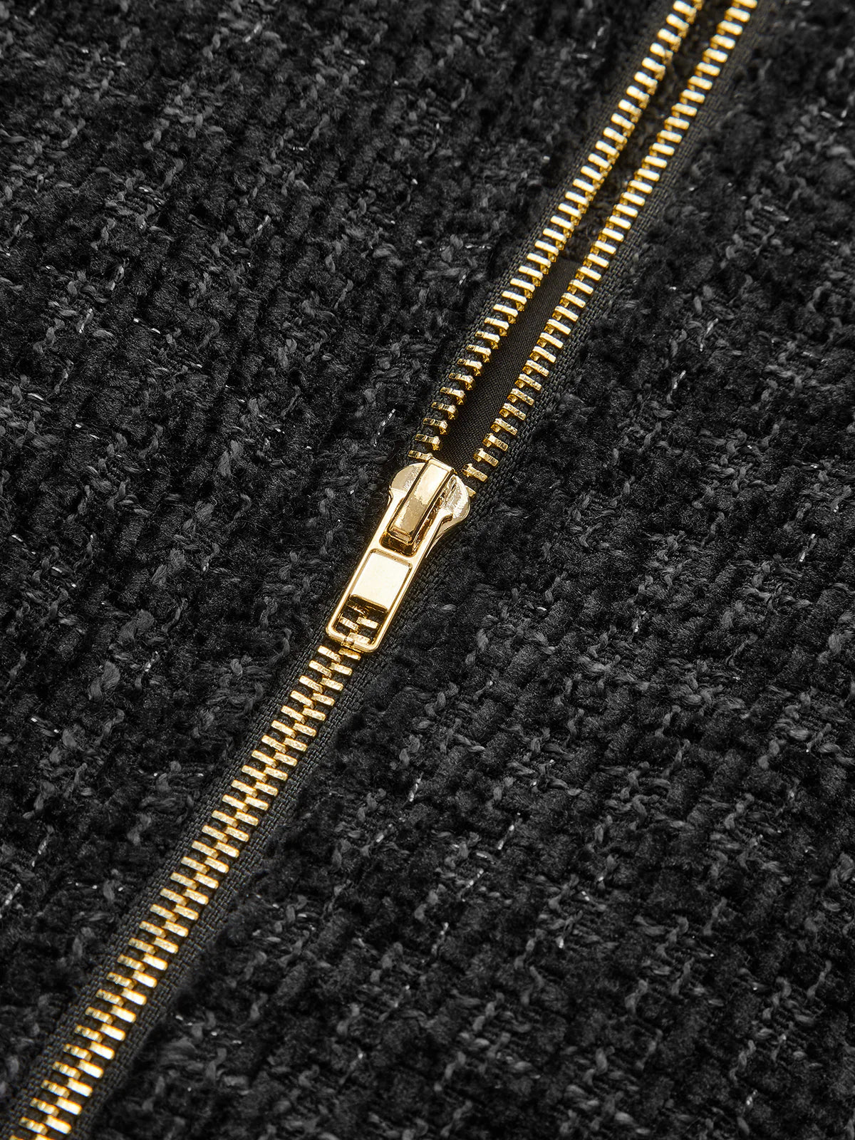 Chain Detail Tweed Sleeveless Mini Dress