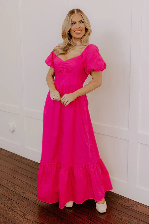 Sweet Serendipity Maxi Dress in Hot Pink