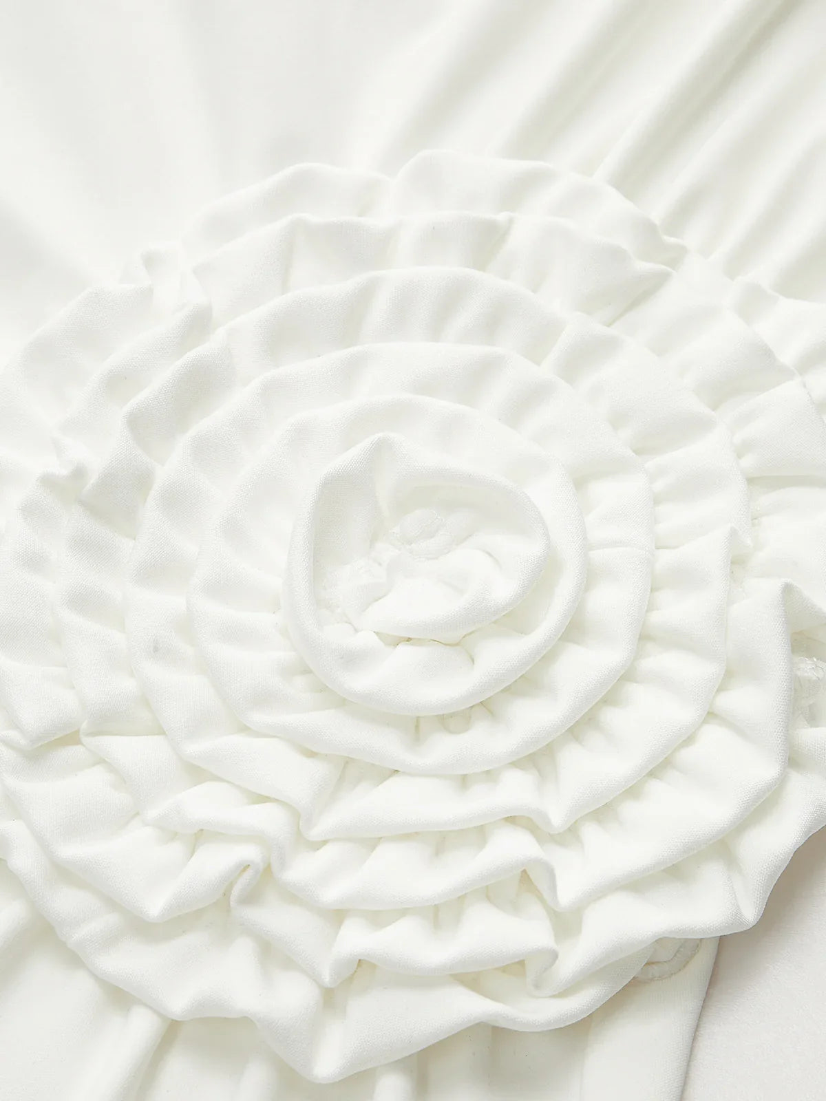 One-Shoulder Ruched Dress With Rosette Detail