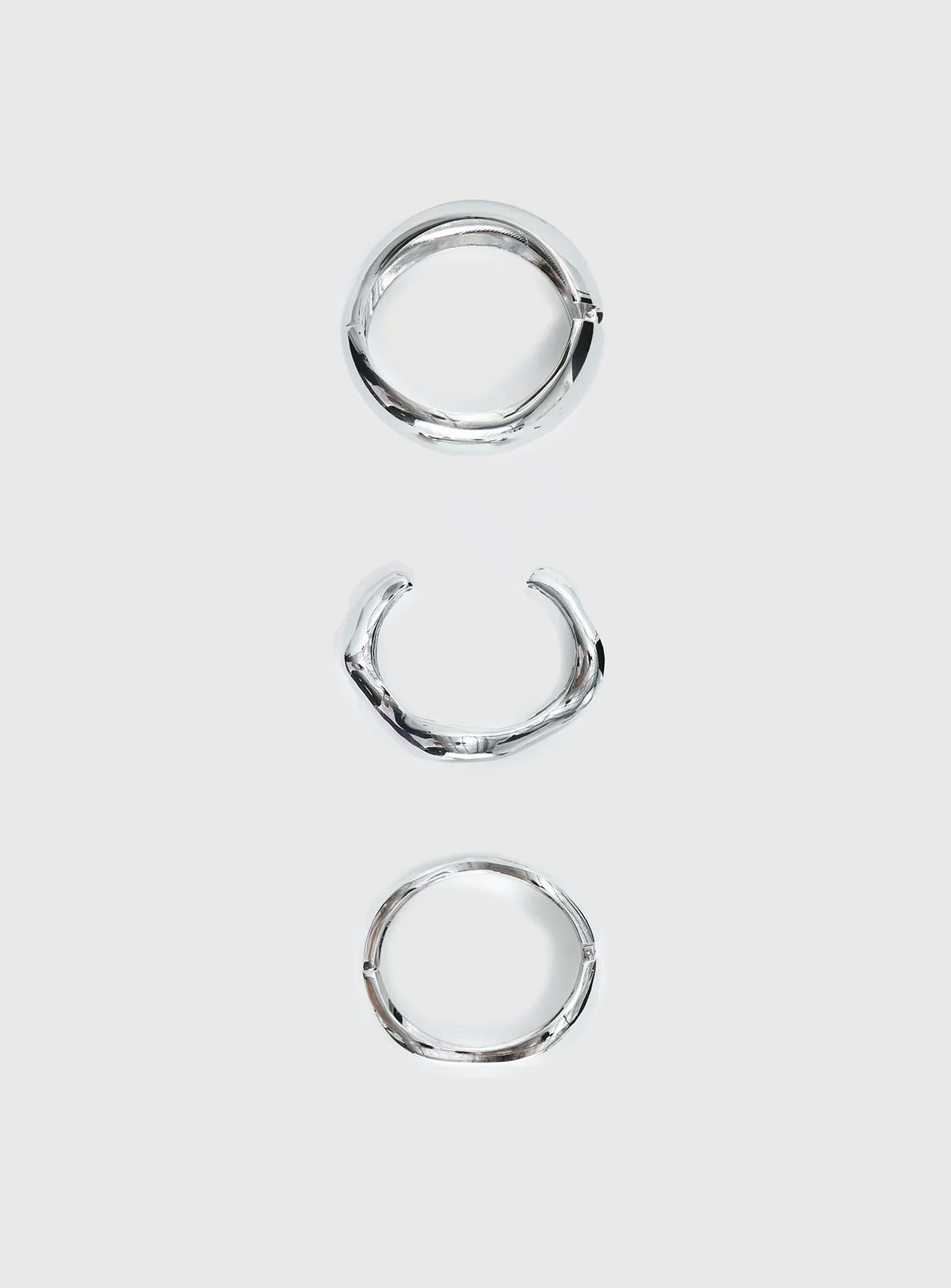 Hot Gossip Cuff Set Silver