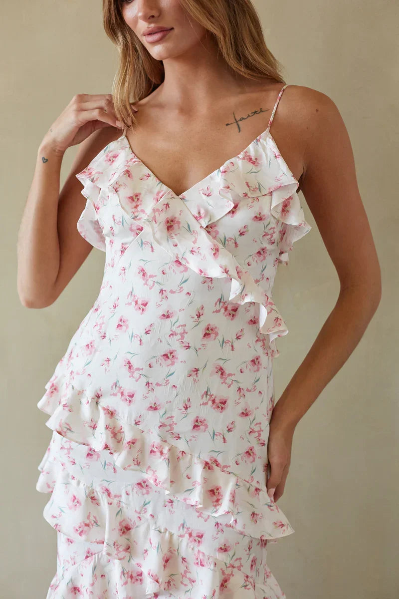 Poppy Floral Ruffle Maxi Dress