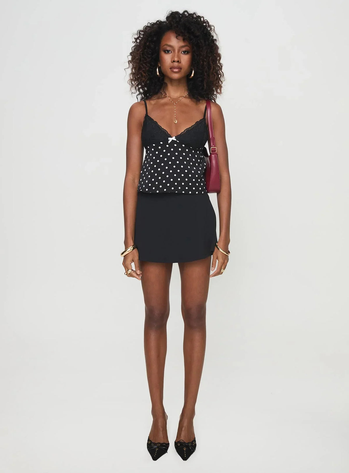 Castien Top Black Polka